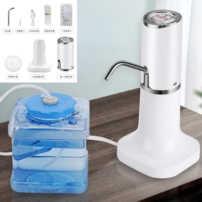 Drinking Fountain Electric Portable Water Pump Dispenser Gallon Drinking Bottle Switch Silent Charging Touch Dispensador De Agua