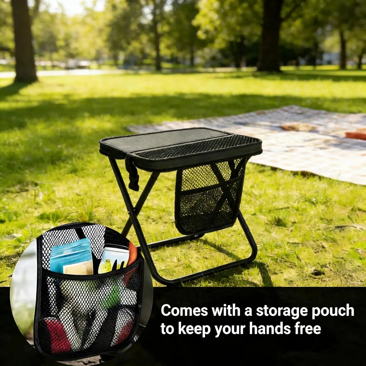 Portable Folding Chair Beach Chairs 2-in-1 Backpack Chair Storage&Adjustable Strap Small for Camping Fishing Hiking Outdoor