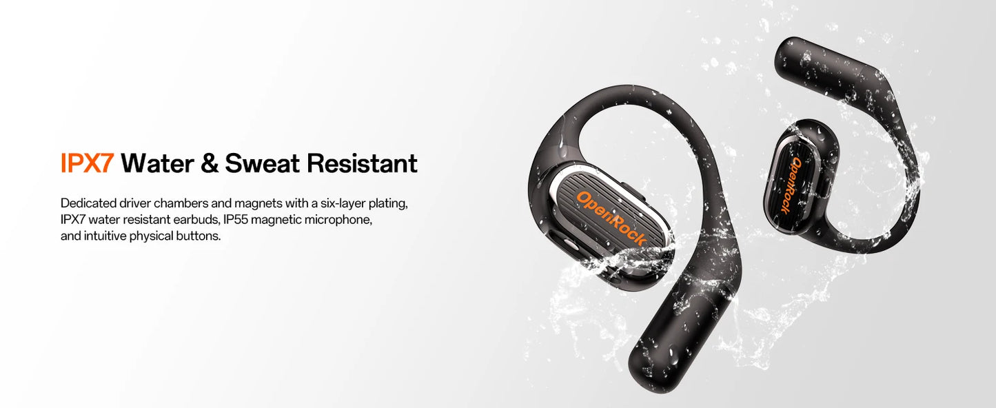 OpenRock Link 20 AI Translator Bluetooth 6.0 Earphones Open Ear Wireless Headphones With Magnetic ENC Mic IPX7 Sport Earbuds APP