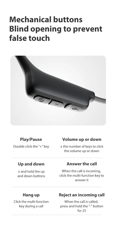 Sanag B22s Bone Conduction Earphone 16Hours Playtime IPX5 Waterproof Bluetooth5.3 Dynamic Spatial Sound Field Headphones