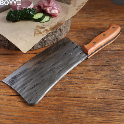 1 KG Chopping Knife 6mm Thickened Handmade Forged Kitchen Bone Knife Butcher Durable Hard Blade Chopper Kitchen Knife Cleaver