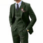 Men's Wedding Tuxedo in Brown Tweed 3-Piece Fishbone Smoking Suit with Notched Lapel Business Tweed Aesthetic Tailored Fit