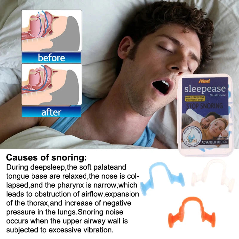Anti Snore Nasal Dilator Stop Snoring Silicone Nose Clip Sport Easy Breath Nasal Clip Stop Snoring Aid Device Improve Sleeping