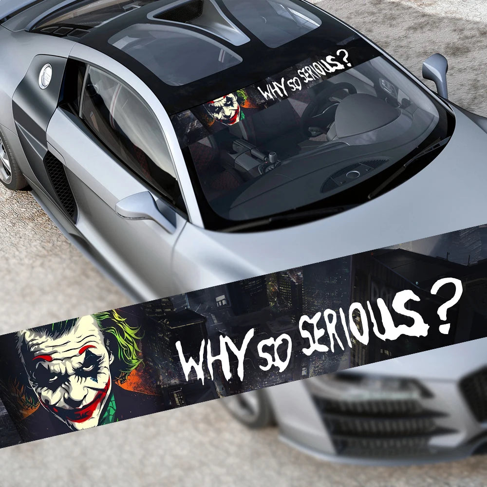 Why So Serious Car Sticker funny Joker Front Windshield Decal Vinyl Car Accessories Decor Car shade decoration DIY Stickers