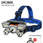 5*LED High Power Headlamp, Super Bright Rechargeable Fishing Camping Light, Long Distance Head Mounted Mining Lamp, Flashlight