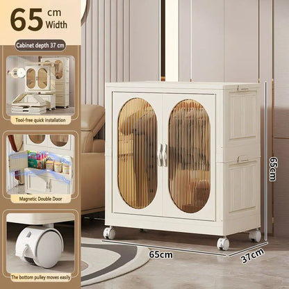 Foldable Baby Closet Plastic Infant Wardrobe Children's Clothing Storage Cabinet for Home Bedroom No Installation Needed
