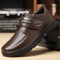 Business Casual Retro-Style Men's Slip-On Shoes, Featuring a Velcro Closure Design, Comfortable Soft Sole, and Non-Slip