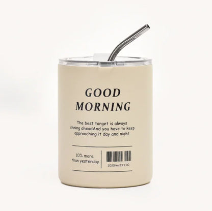 Double Wall Vacuum Insulated Reusable Coffee Tumbler Travel Mug with Straw Hot Cold Leak-proof Dishwasher Safe
