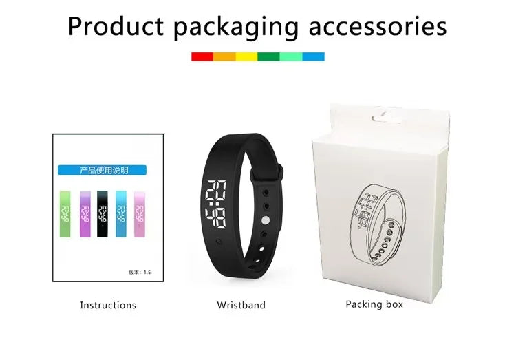 TESDINE Charging Vibration Reminder Silent Alarm Clock Temperature Measurement Waterproof Smart Watch
