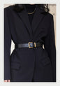 Luxury Suede Cowhide Leather Belt for Women, Vintage Style with Gold Buckle, 3.3cm Wide Waistband for Dresses & Jeans