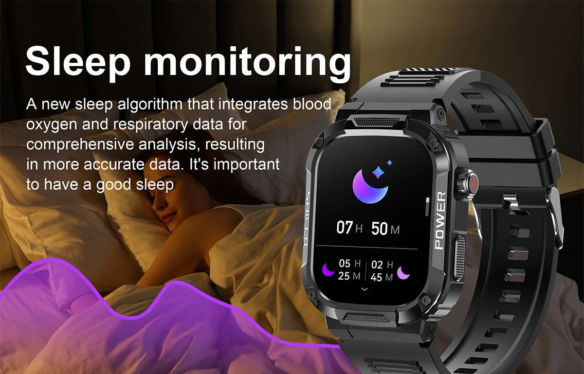 2026 Męski Zewnętrzny Smartwatch Monitor Zdrowia Wojskowy Bezprzewodowe Połączenia Fitness Wodoodporny Sportowy Smartwatch Na Telefony IOS Android