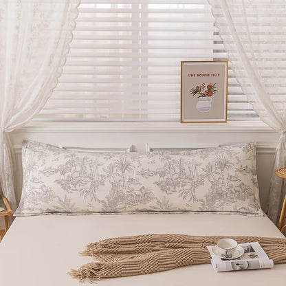 1pc 100% Polyester And Hemp Double Long Pillowcases,  Pillowcase Lover Sleeping Bedding