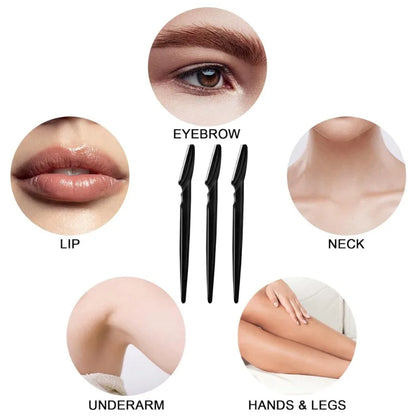 3/30/40Pcs Body Hair Removal Shaver Blades Eyebrows Shaping Knife Eyebrow Trimmer Makeup Beauty Tools Safe Eye Brow Razor Face