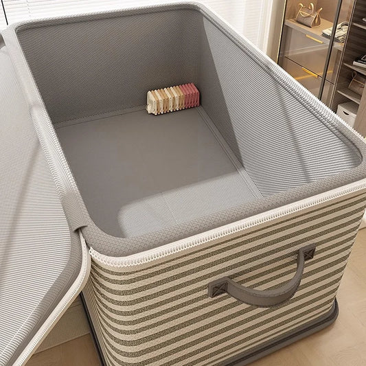 Lockable storage box, used for organizing clothes, blankets, toys in wardrobes, foldable password storage box