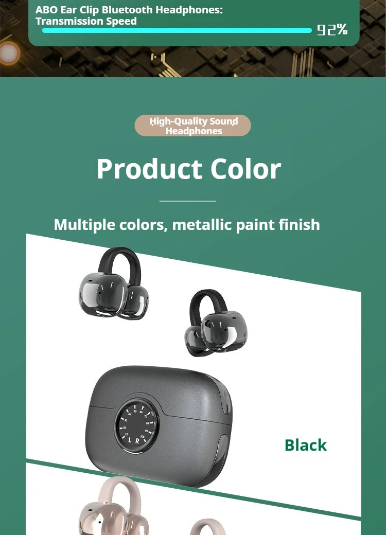 A80 Newest AI Translation Headphones Wireless Bluetooth 6.0 Earbuds 164 Languages Real-Time Translator Noise Cancelling