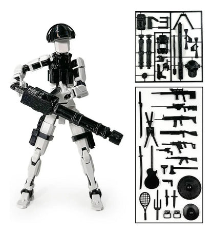 3D Printed Toy Model Lucky13 War Sandbox Action Figure Dummy T13 Toy Doll Robot Assembly Model Decoration Desktop Decoration