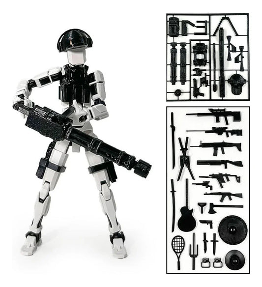 3D Printed Toy Model Lucky13 War Sandbox Action Figure Dummy T13 Toy Doll Robot Assembly Model Decoration Desktop Decoration