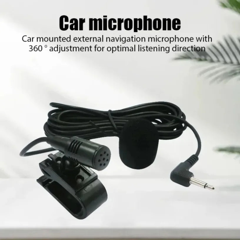 Car Self-Adhesive Type Clip 3.5mm Mini Wired External Microphone For Auto DVD Radio 2m Long Car Radio Wired External Microphone