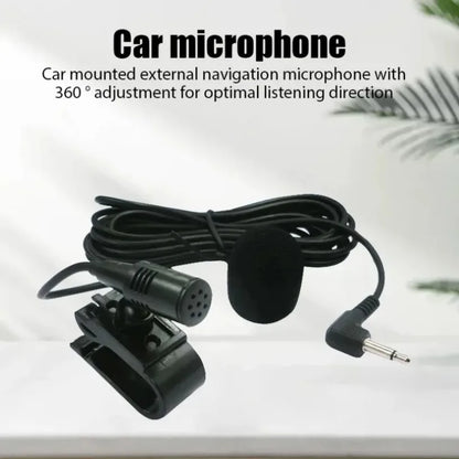 Car Self-Adhesive Type Clip 3.5mm Mini Wired External Microphone For Auto DVD Radio 2m Long Car Radio Wired External Microphone