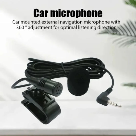 Car Self-Adhesive Type Clip 3.5mm Mini Wired External Microphone For Auto DVD Radio 2m Long Car Radio Wired External Microphone