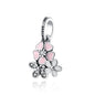 2025 Hot selling 925 Silver Pink Bird Moon Pendant Suitable for European Bracelets DIY Accessories Women's Charm Jewelry Gifts