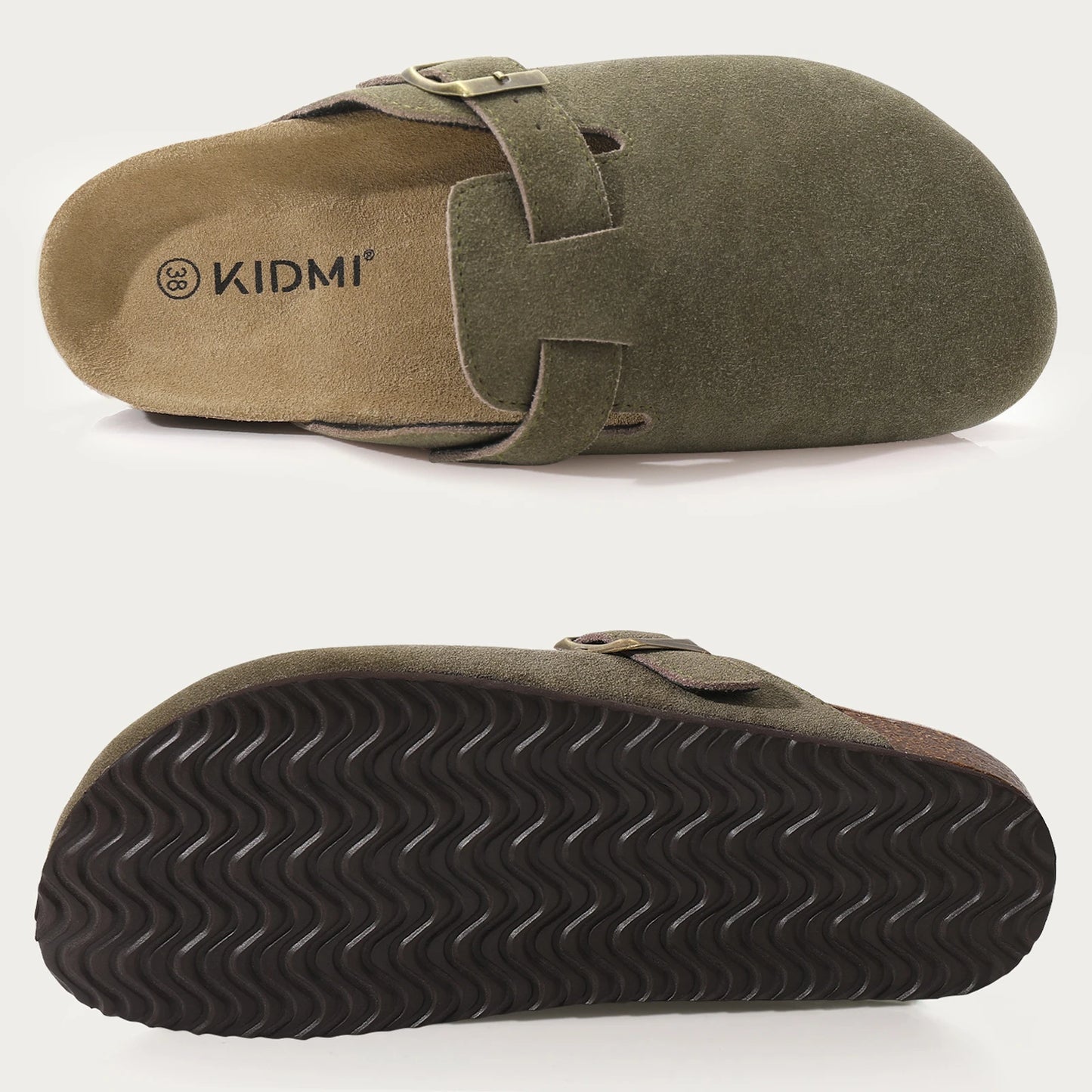 Comwarm Cork Footbed Clogs For Women Men Fashion Leather Mules Comfort Potato Shoes With Arch Support Indoor Outdoor Flat Slides