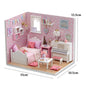 Kitten Mini Doll House 3D Puzzle Assembly Model Building Kit Creative Room Bedroom Decoration With Furniture Wooden Crafts Gifts