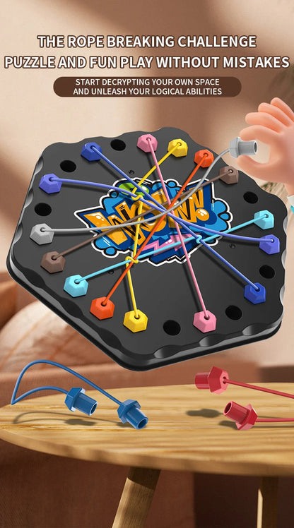 Children Puzzle Board Game Untangle Rope Knots Challenge Social Party Parent-Child Activities Knotted Rope Educational Toy