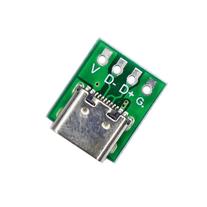 USB 3.1 Type-C 16 Pin Test Breakout Board Full Pinout Socket for Diagnosis Data Cable Repair Prototyping Electronics Arduino NFC