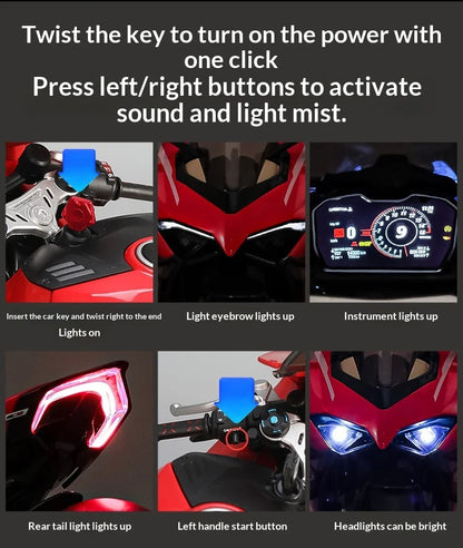XLG 1:7 Ducati Panigale V4S Motorcycle Model - Alloy Die-Cast with Smoke Effect & Light/Sound Official Licensed Collector‘s Gift