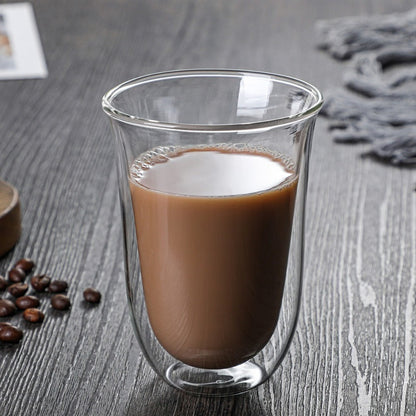 Cup Breakfast Mug High Borosilicate Insulated Coffee Tea Cup Tea Drink Cups Transparent Clear Double Wall Glass Cup