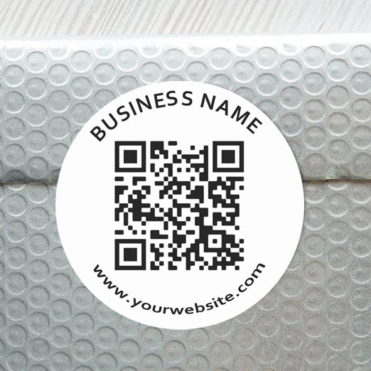 48PCS Customizable Enterprise Website Logo QR Code Stickers - Square/Circular Design with Adhesive Backing, Gift Packaging