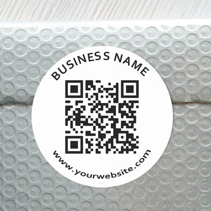 48PCS Customizable Enterprise Website Logo QR Code Stickers - Square/Circular Design with Adhesive Backing, Gift Packaging