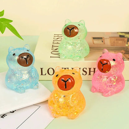 Maltose Capybara Stress Squeeze Toy Decompression Cute Capybara Anti Stress Slow Rebound Soft Glitter TPR Capybara Squishy Toys