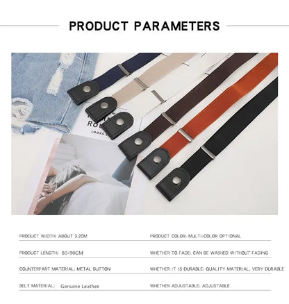 1pc Buckle-Free Belt For Jean Pants,Dresses,No Buckle Stretch Elastic Waist Belt For Women/Men,No Bulge,No Hassle Waist Belt