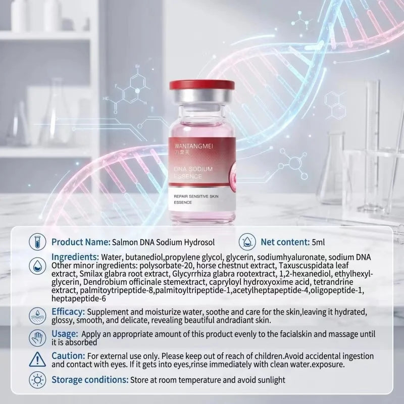 Salmon Dna Sodium Hydrating Kinetic Essence Fade Fine Lines Facial Moisturizing Brightning Anti Aging Firming Skin Care