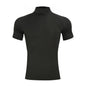 Mens Bodybuilding Sports Tight T-shirt Summer Compression Turtleneck Short Sleeve Gym Fitness Quick Dry Running Male Workout Top