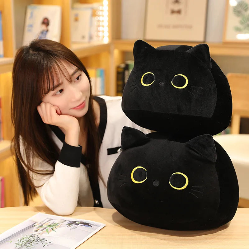10/30CM Cute White Black Cat Plush Toys Soft Pillow Kawaii Kitten Cat Cartoon Stuffed Animals Cushion Decoration Pendant Gift