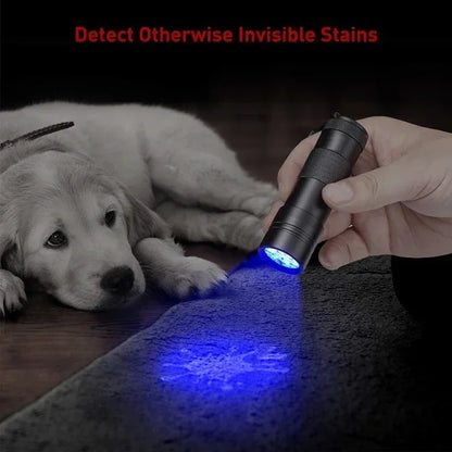 395nm UV Flashlight 9/12LED UV Gel Curing Light Ultraviolet Light Blacklight Detector for Pet Urine Scorpion Jewellry Inspection