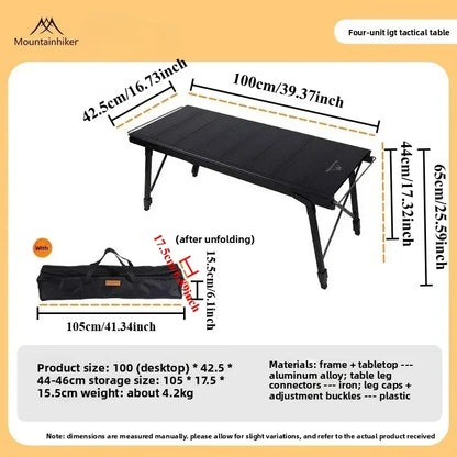 Folding IGT Camping Lift Table Mountainhiker, Portable Outdoor IGT Cooking System, 3-5 Tables, Multi-Purpose Camping Tables