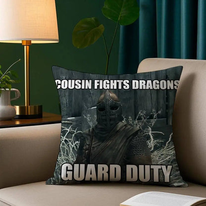 Hey You Youre Finally Awake Skyrim Meme Pillow Case Cozy Plush Pillow Cover Double Side Printed – Home Gift for Bedroom Decor