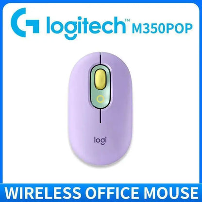Logitech M350 POP Wireless Mouse Dual Mode Bluetooth 2.4Ghz Silent Click 18-Month Battery For PC Laptop Travel Office
