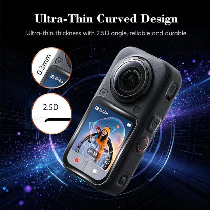 Screen Lens Protector for Insta360 X6 Tempered Glass Film Clear Anti-scratch Lens Guard Cover for Insta 360 X6 Camera Accessorie