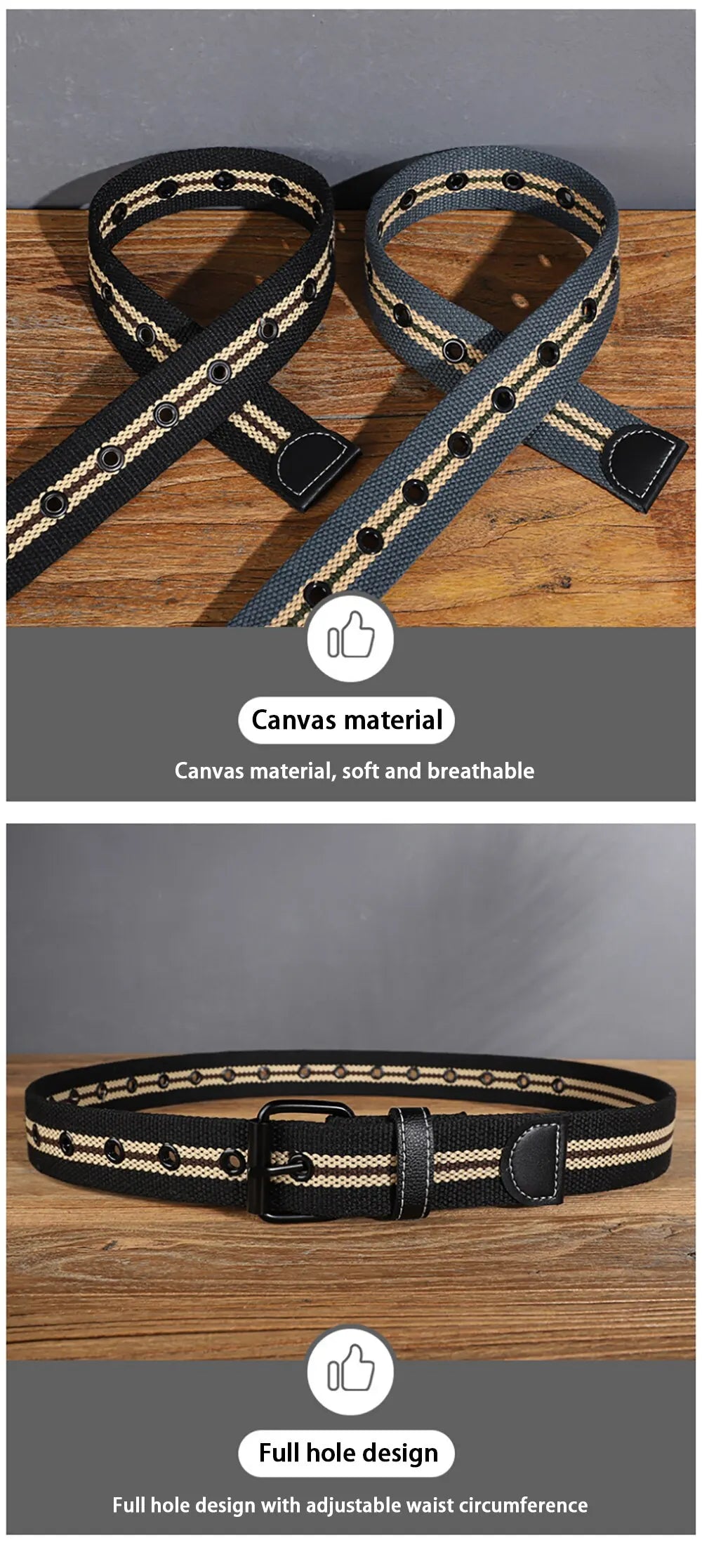 Men's Canvas Belt Casual Retro Women's Belt Outdoor Sports Belt With Jeans Belt Breathable Lightweight Eyelet Belt For Men Women