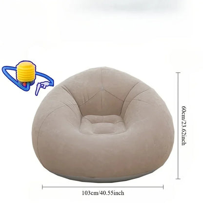 Large Lazy Inflatable PVC Sofa Chair Lounger Seat Bean Bag Tatami Style Living Room Couch 2026 Latest Models Puff Pouf