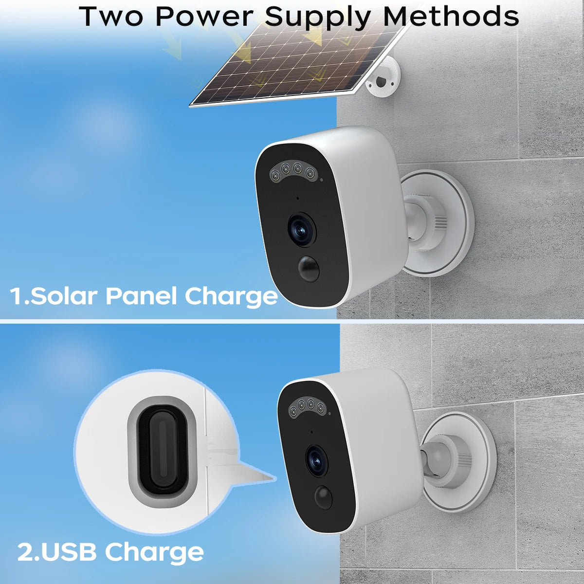 JOOAN 2K Solar Security Camera Outdoor 2.4G WiFi Human Detection IP Camera Waterproof Night Vision Solar Powered Battery Camera