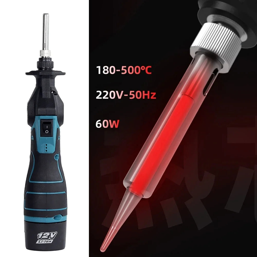 12V Cordless Soldering Iron 25W 0-400℃ Constant-Temperature Lithium-Ion Powered Electric Welding Gun with Battery & Charger