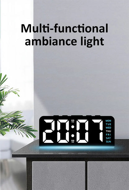 1 PCS Digital LED Alarm Clock With Date Display Dual Alarms Snooze Function Night Light 12H 24H Mode For Bedroom Desk Table