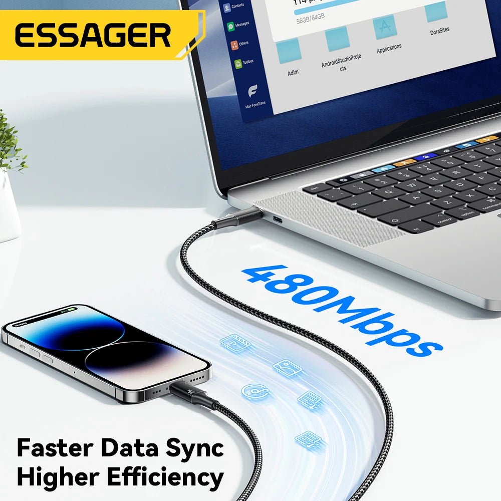 Essager USB C Cable For IPhone 14 13 12 11 pro Max Xs Plus 29W Fast Charging Cable Type C To Lighting Date Wire For ipad Macbook