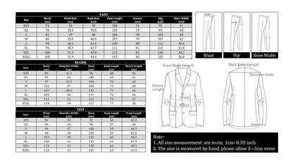 Men's Smart Casual 3-Piece Suit Single Breasted Solid Slim Fit Elegant Office Party Wedding Set